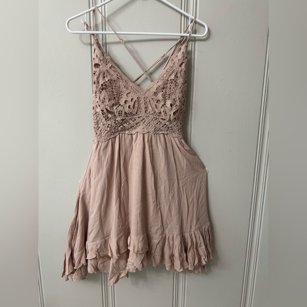 Chelsea & Violet Blush Lace Mini Dress